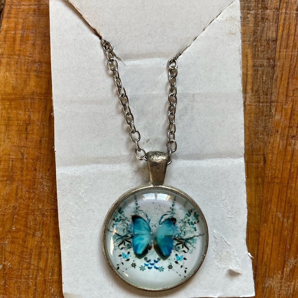 Blue Butterfly Necklace